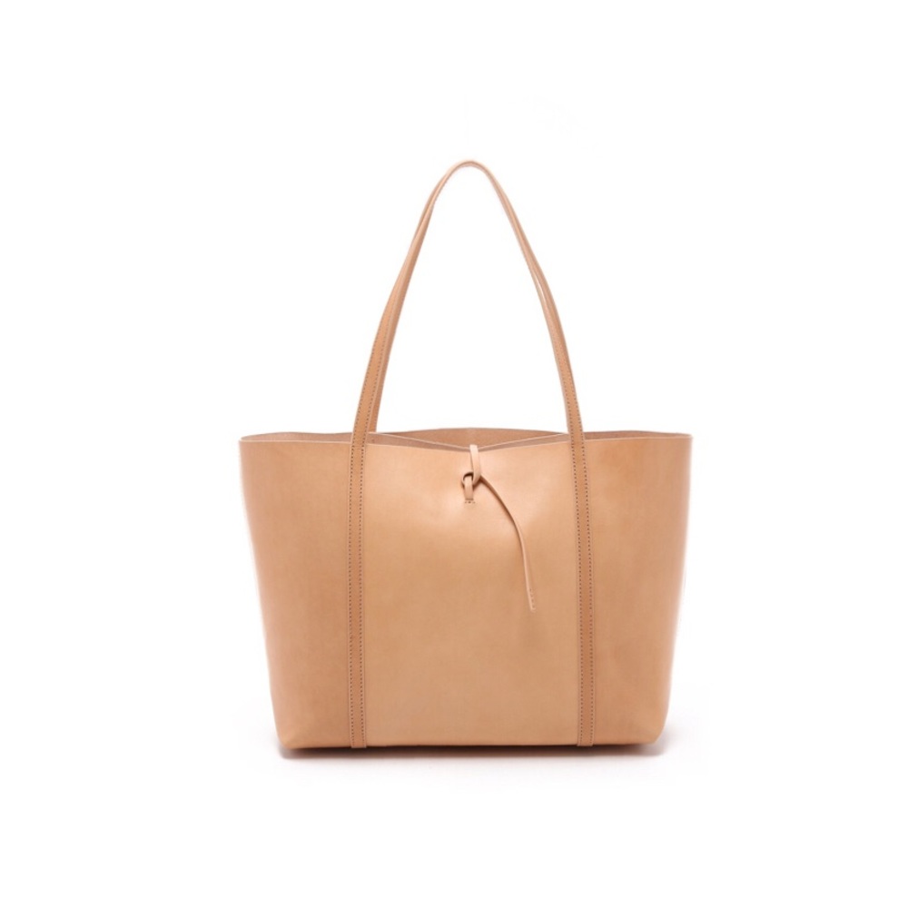 Kara tie work tote calfskin nude